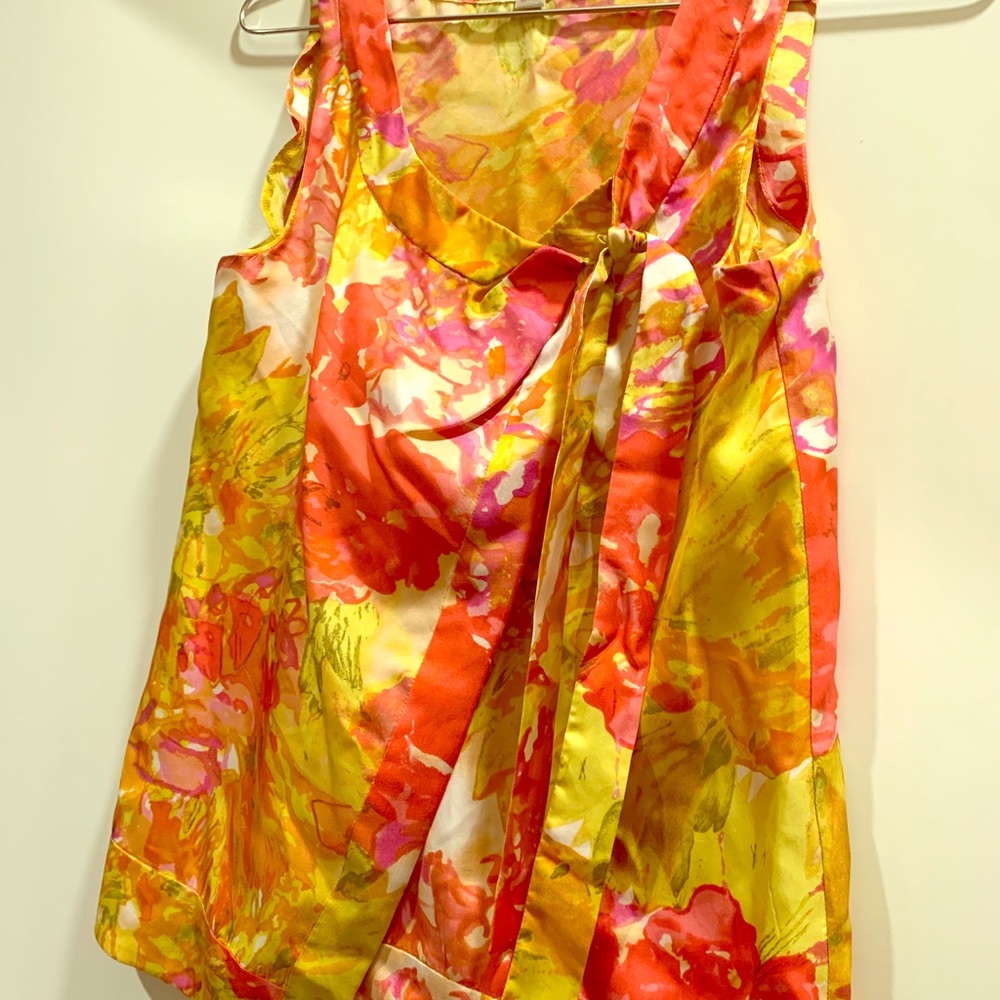 SOLD-J. Crew multi color silk blouse. NWOT
